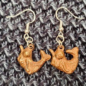 Vintage Gumball Mermaid Charm Earrings